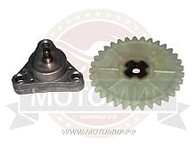 Насос масляный скутер 4х такт  GY6-50/80, FT50QT-4A в сборе (с шестерней 33 зуб) под гайку